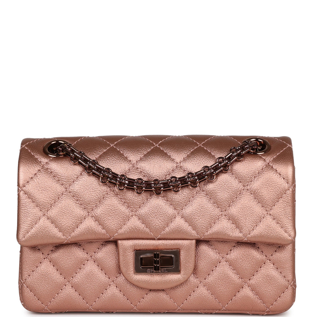 Chanel Mini Reissue 224 2.55 Flap Rose Gold Calfskin Rose Gold Hardware