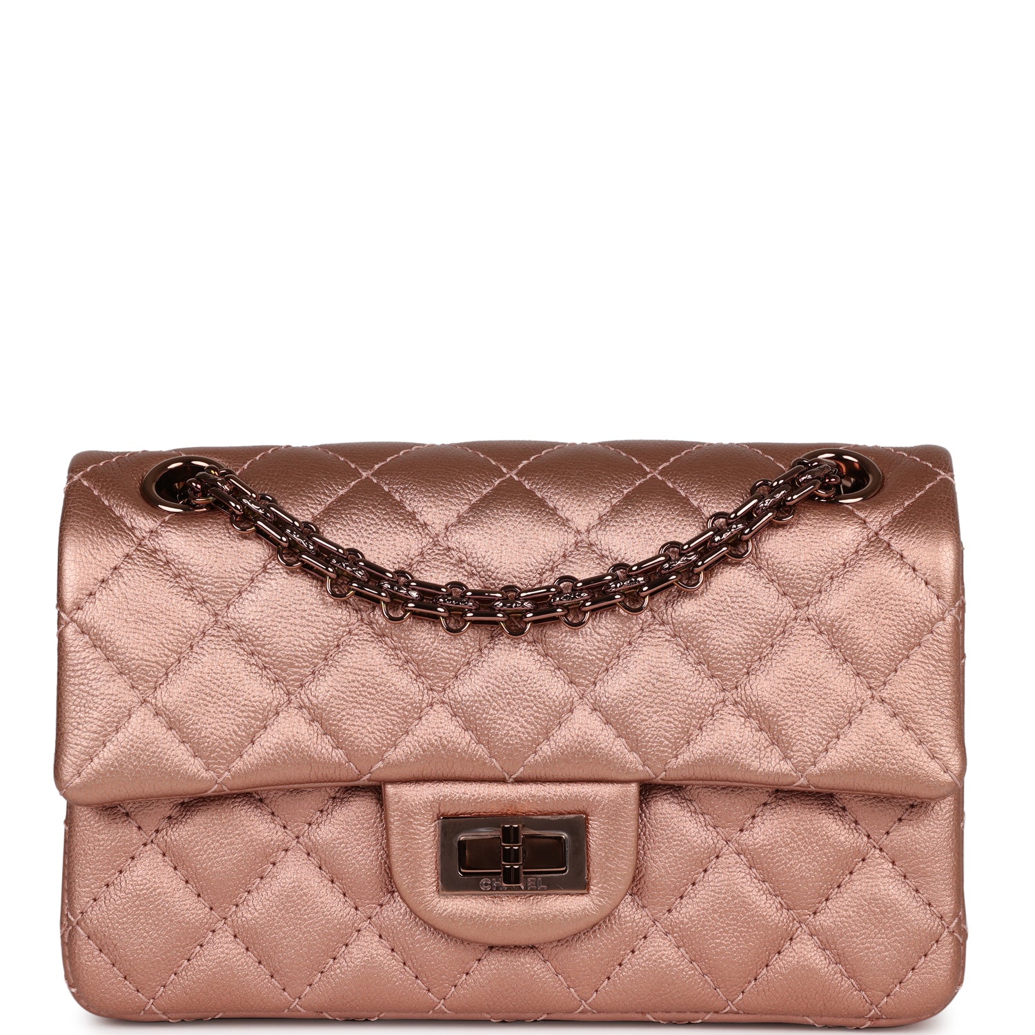 Chanel Mini Reissue 224 2.55 Flap Rose Gold Calfskin Rose Gold Hardware