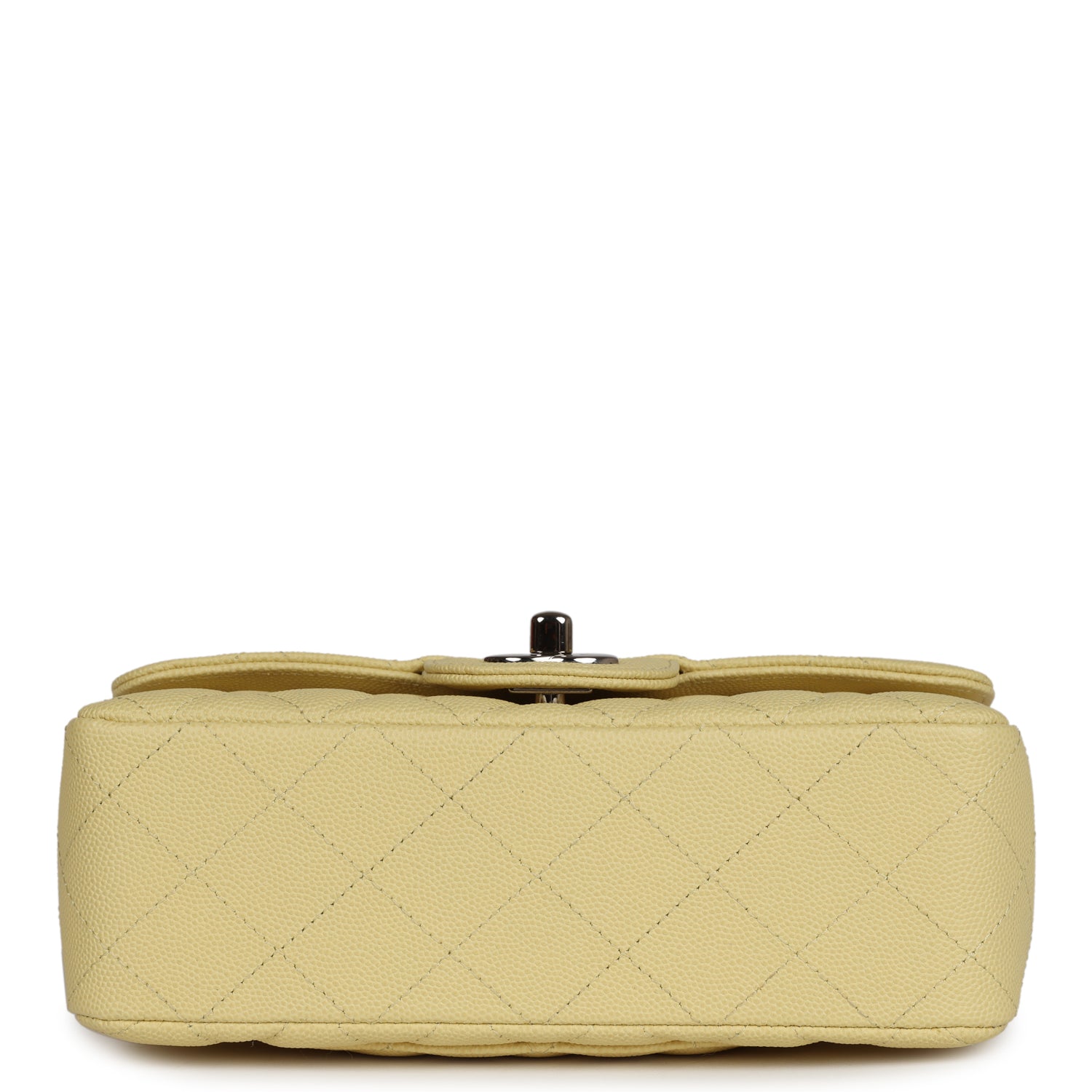 Chanel Mini Rectangular Flap Yellow Caviar Silver Hardware