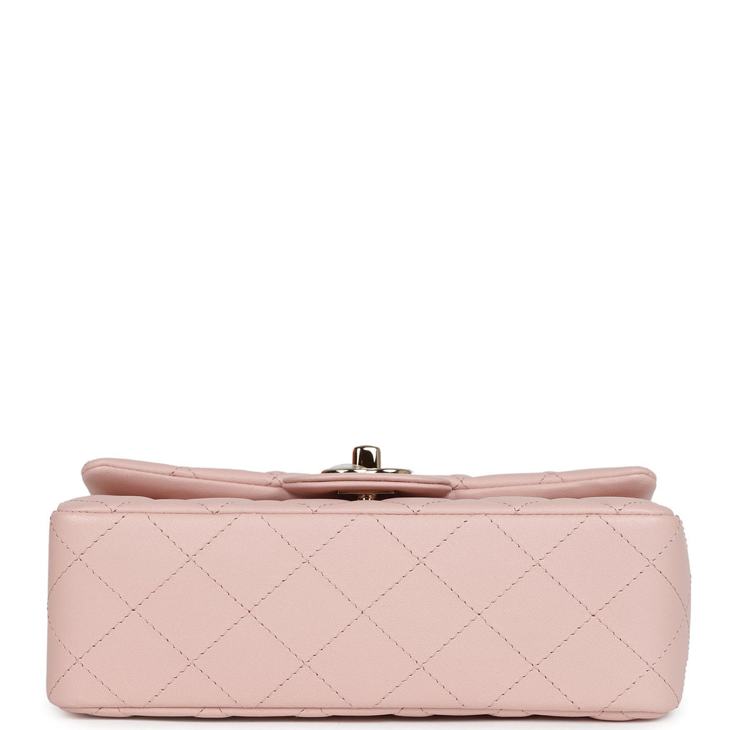 Chanel Mini Rectangular Flap Light Pink Lambskin Gold Hardware