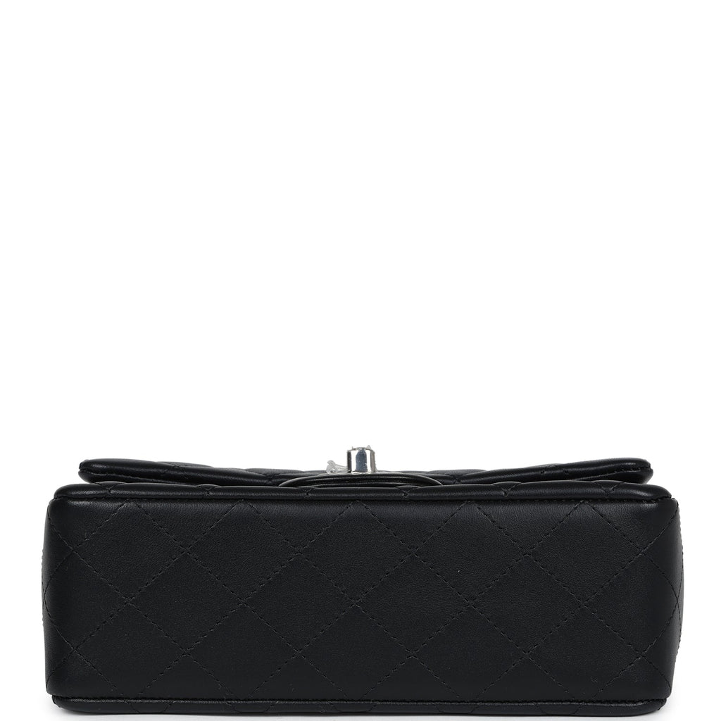 Chanel Mini Classic Flap Rectangle Black Lambskin Silver Hardware