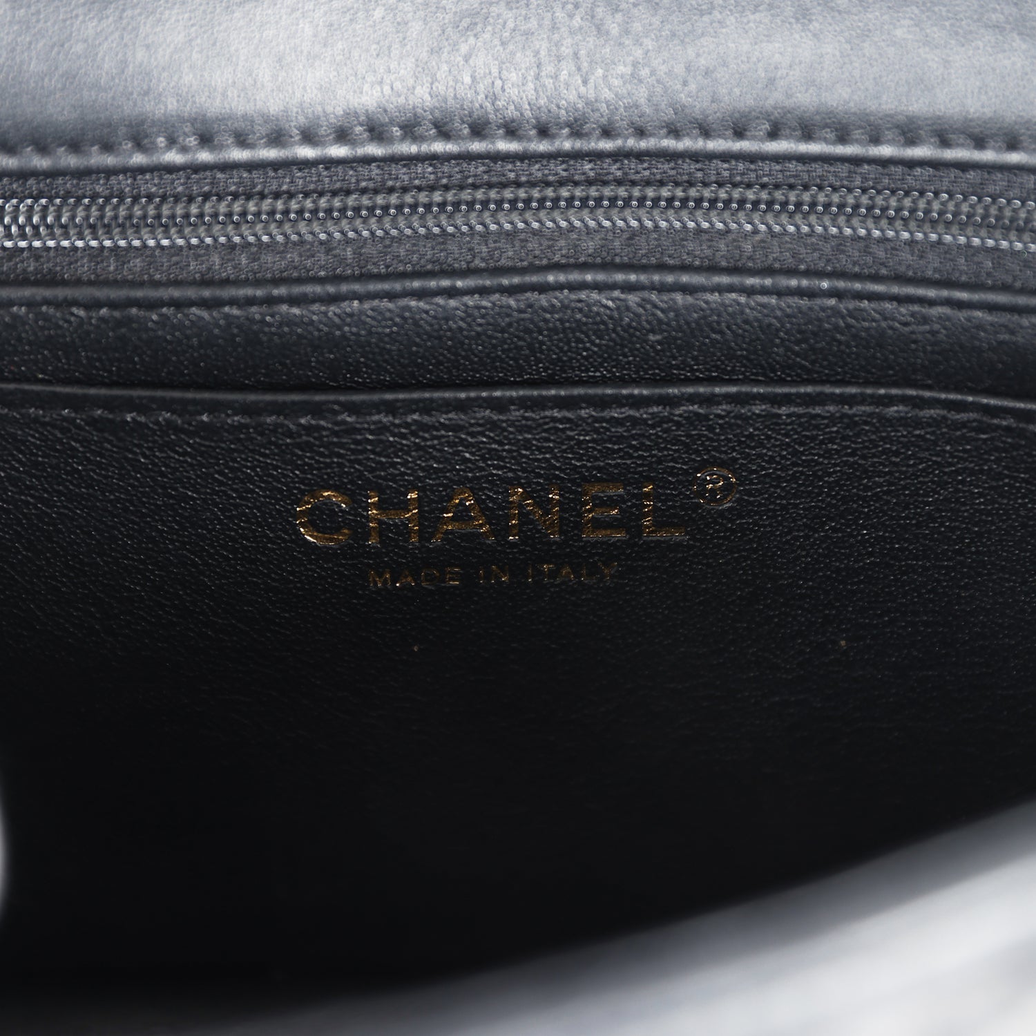 Chanel Mini Rectangular Flap with Top Handle Black Lambskin Light Gold Hardware