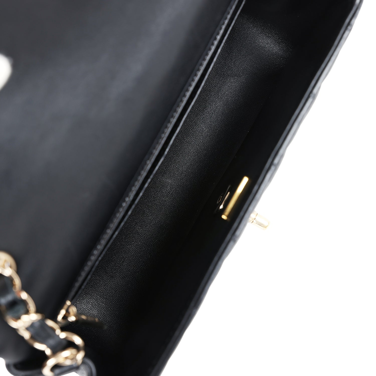Chanel Mini Rectangular Flap Black Lambskin Light Gold Hardware
