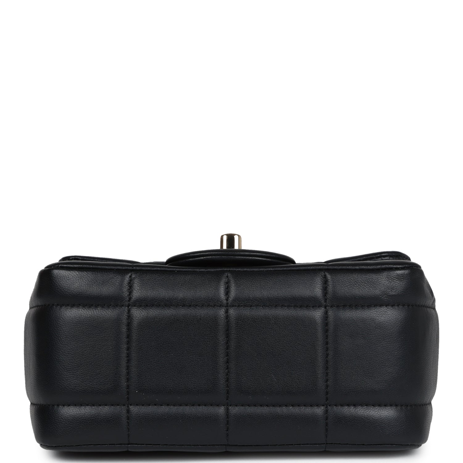 Chanel Monaco Mini Square Flap Bag Black Lambskin Light Gold Hardware
