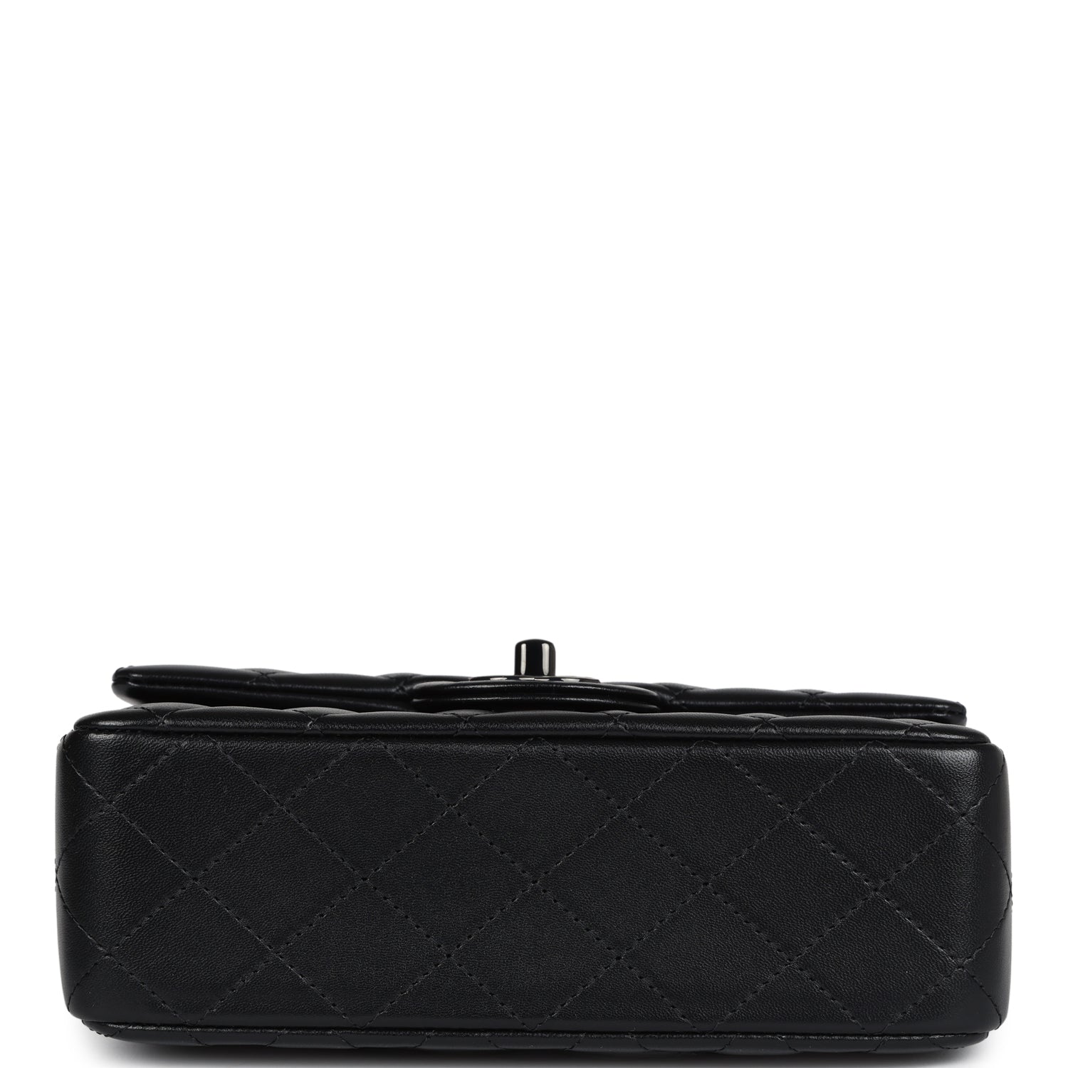 Chanel Mini Rectangular Top Handle Flap Bag So Black Lambskin Black Hardware