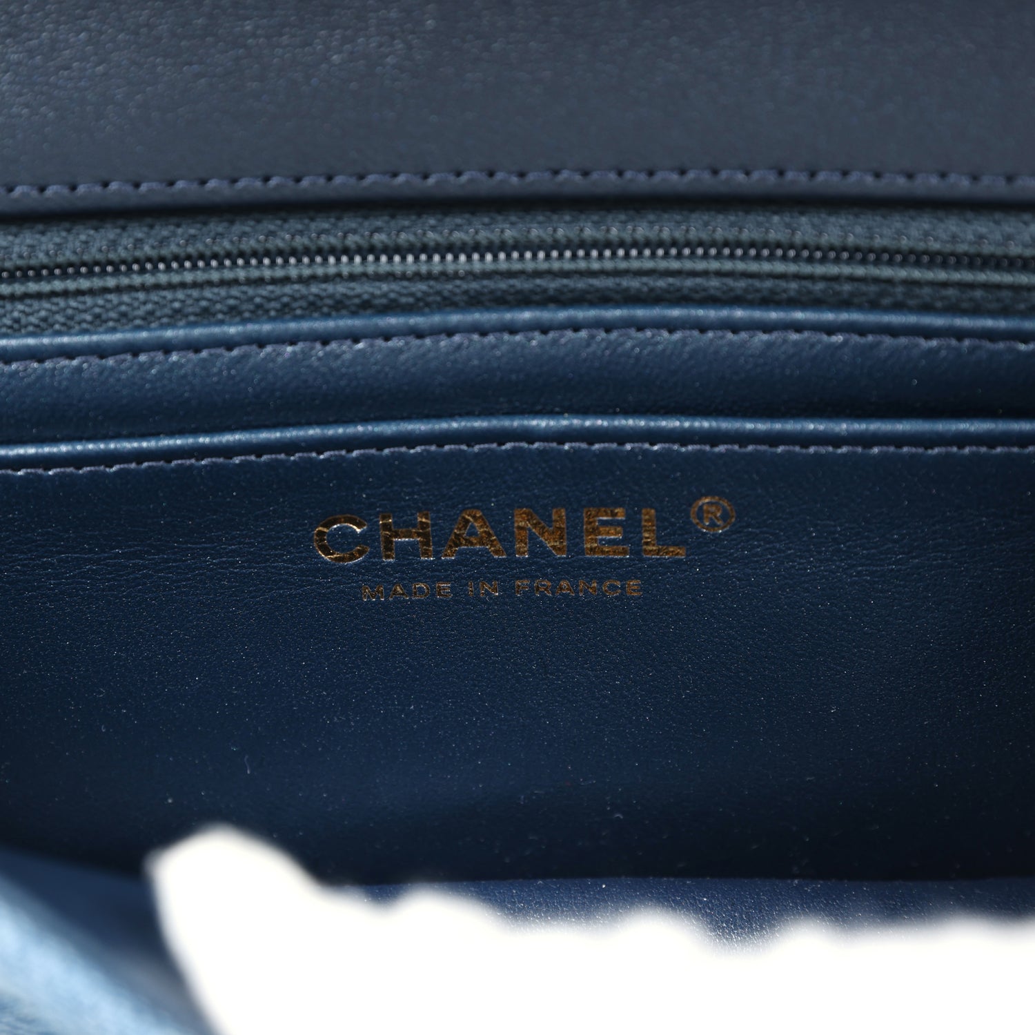 Chanel Mini Rectangular Flap Bag Blue Denim Antique Gold Hardware