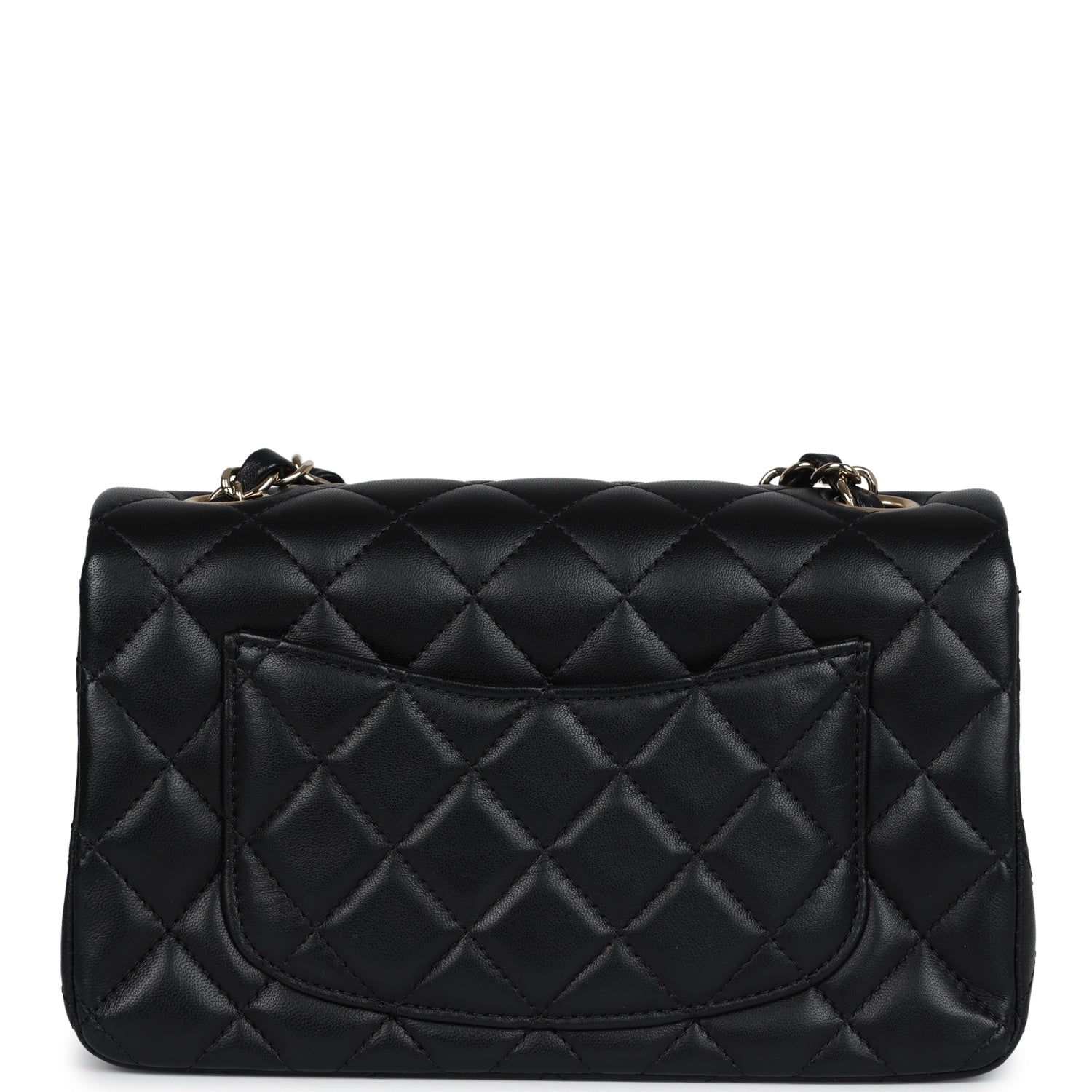 Chanel Mini Classic Rectangular Flap Bag Black Lambskin Light Gold Hardware