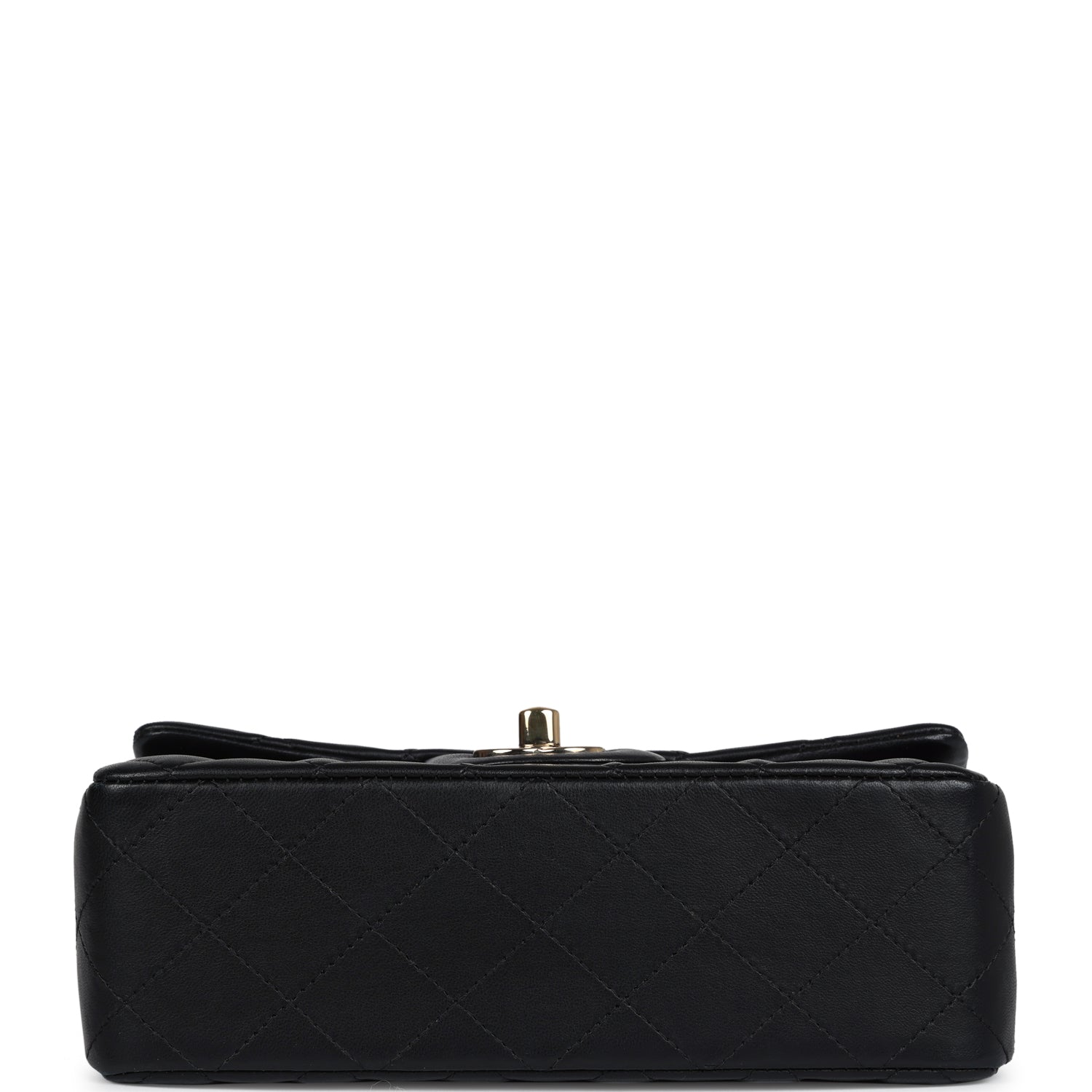 Chanel Mini Classic Rectangular Flap Bag Black Lambskin Light Gold Hardware