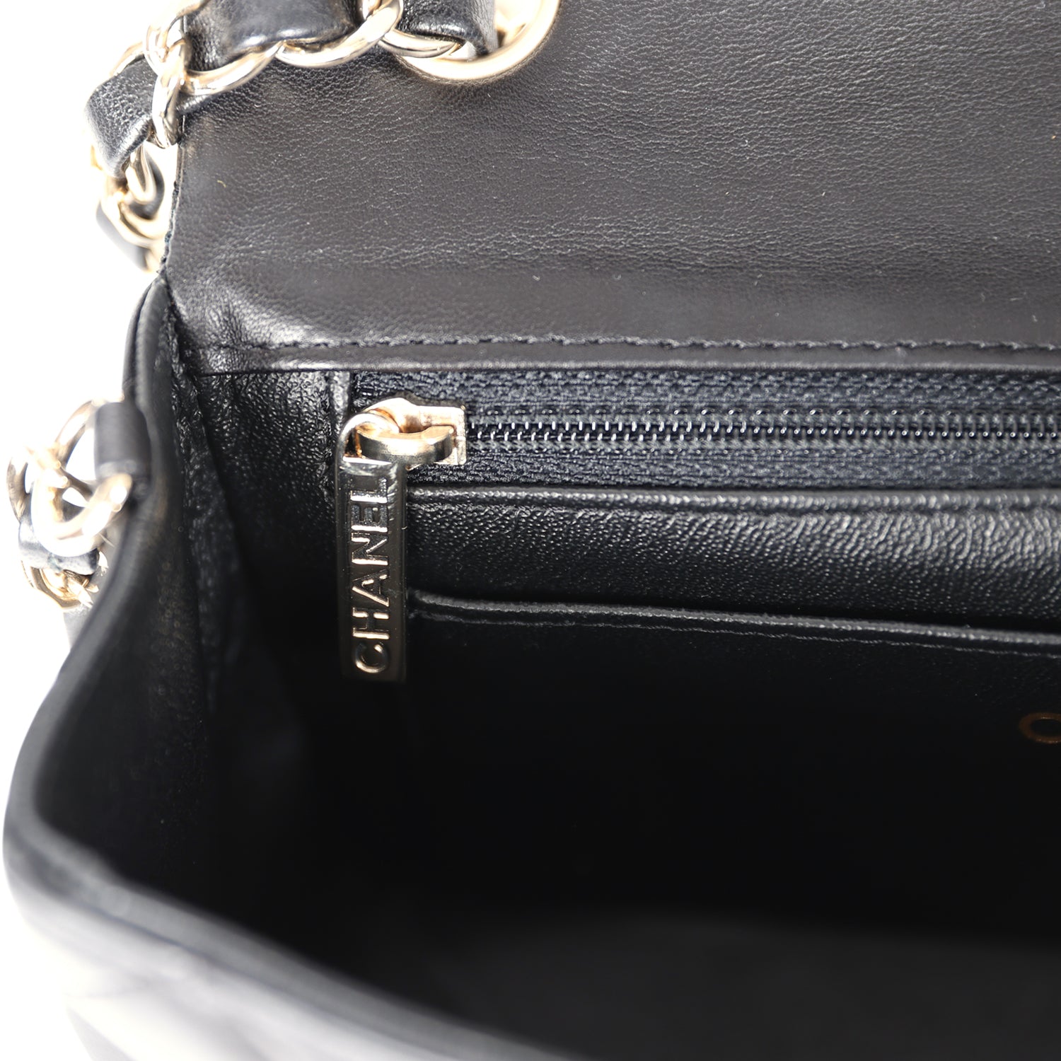Chanel Mini Classic Rectangular Flap Bag Black Lambskin Light Gold Hardware