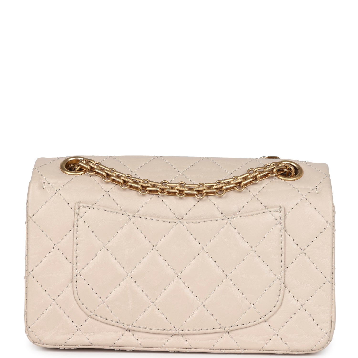 Chanel Mini Reissue 224 2.55 Flap Bag Beige Aged Calfskin Antique Gold Hardware