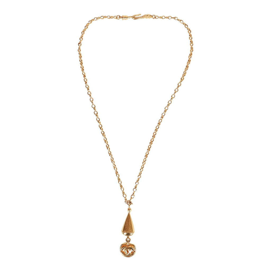 Chanel Vintage Gold Plated Interlocking CC Necklace