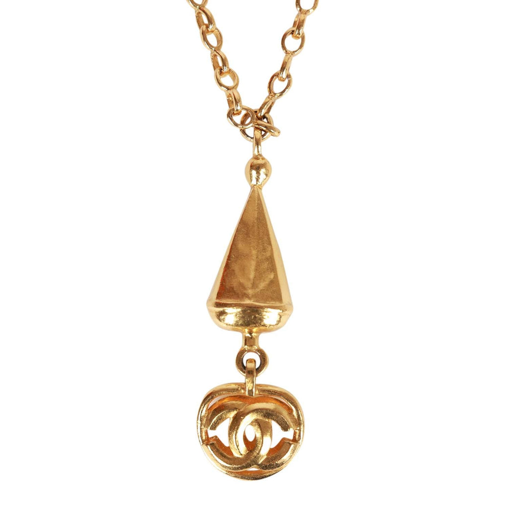 Chanel Vintage Gold Plated Interlocking CC Necklace