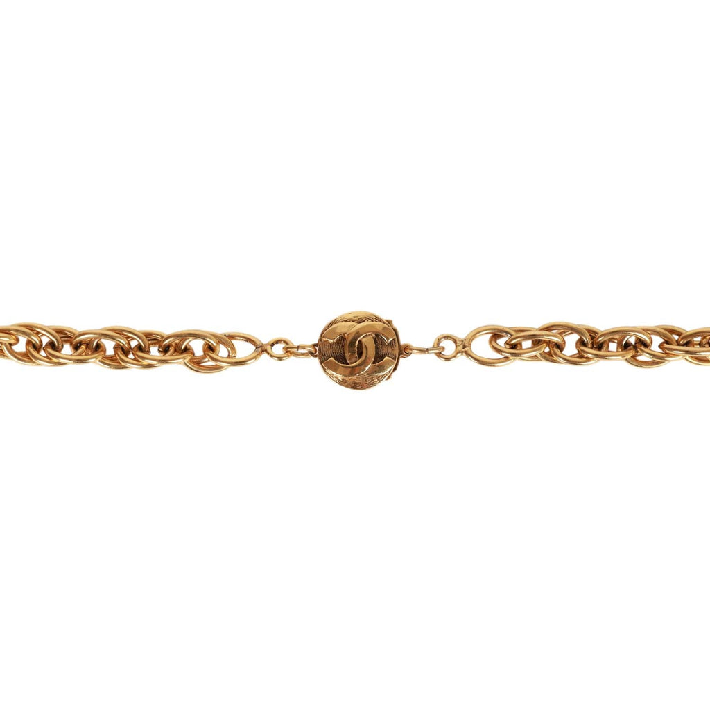 Chanel Vintage Gold Gripoix Byzantine Cross Pendant Necklace