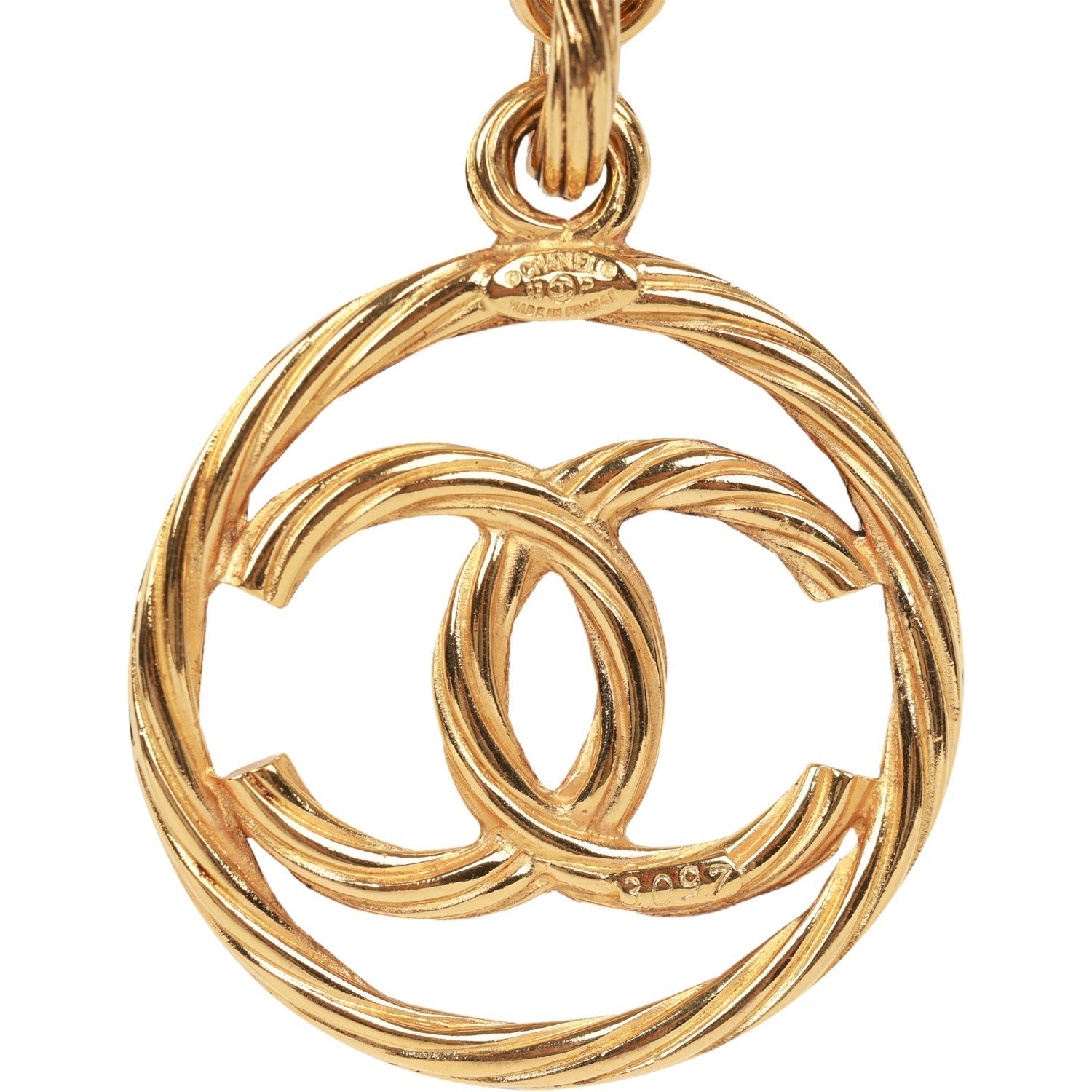 Chanel Vintage Gold Plated Encircled CC Long Necklace