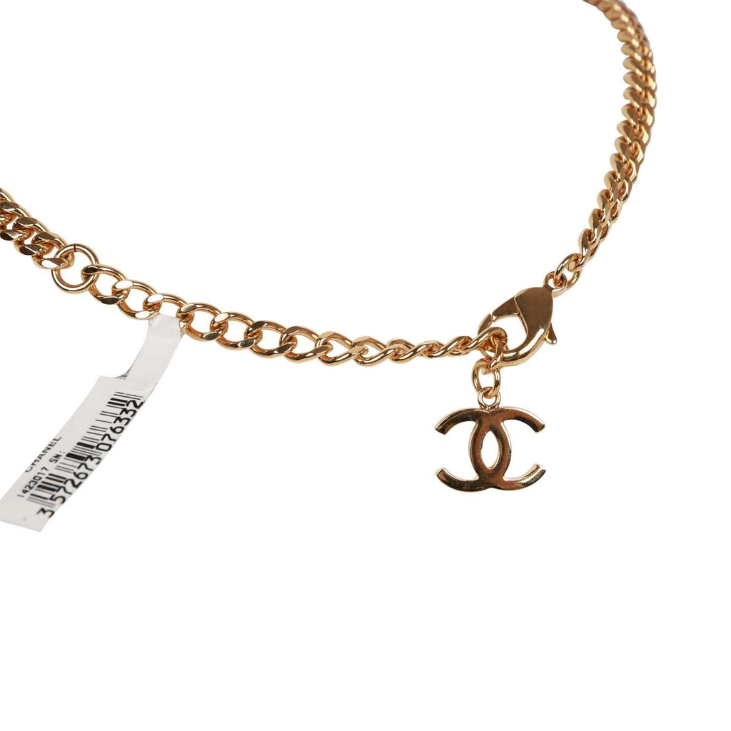 Chanel Gold Tone and Resin CC Square Pendant Necklace