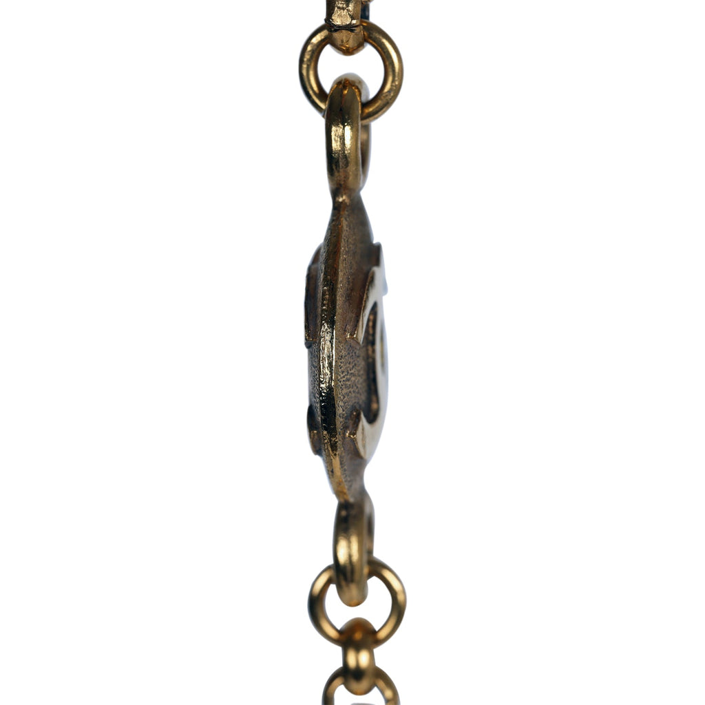 Chanel Vintage Medallion Cable Chain Gold Metal Necklace
