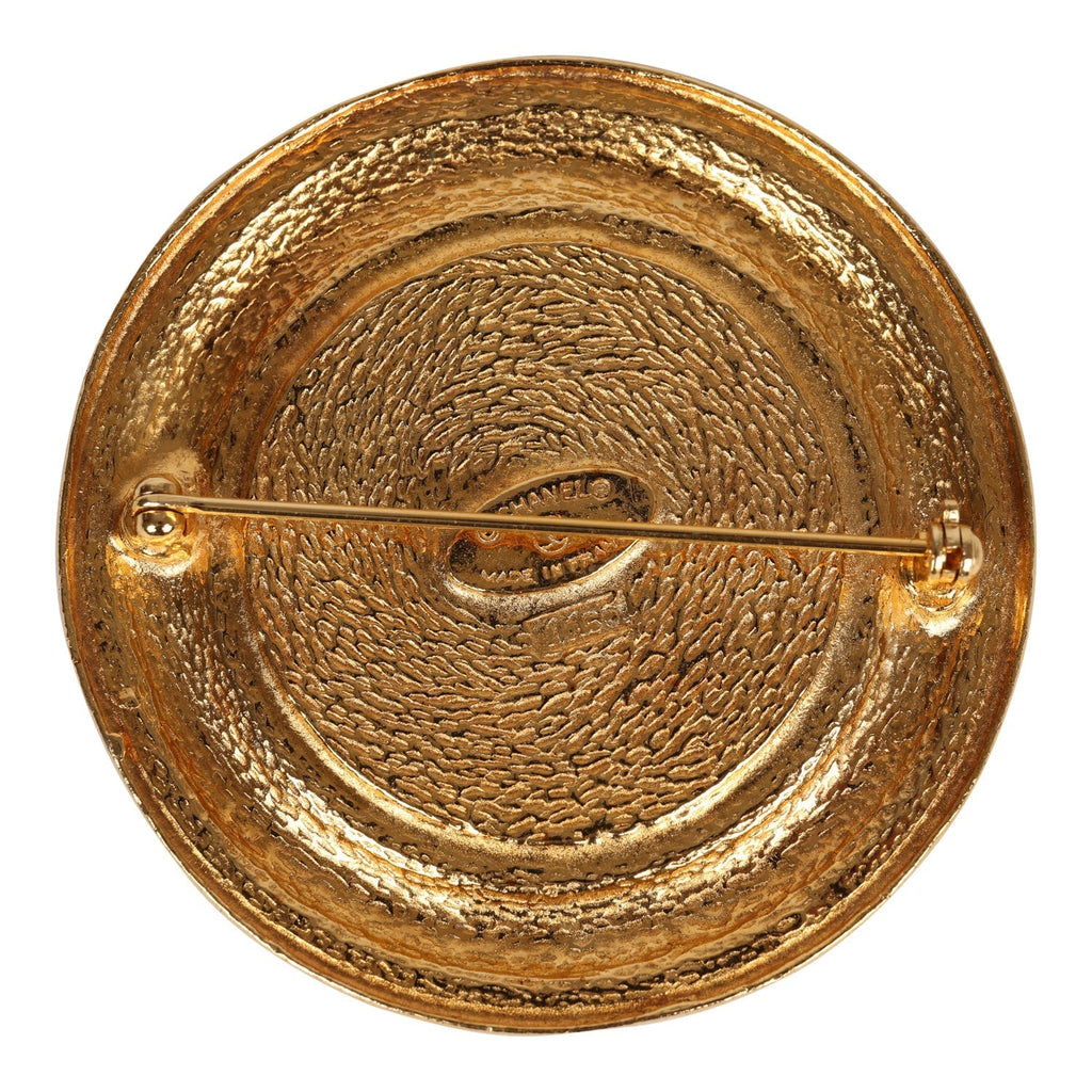 Chanel Vintage Rue Cambon Brooch Gold Metal