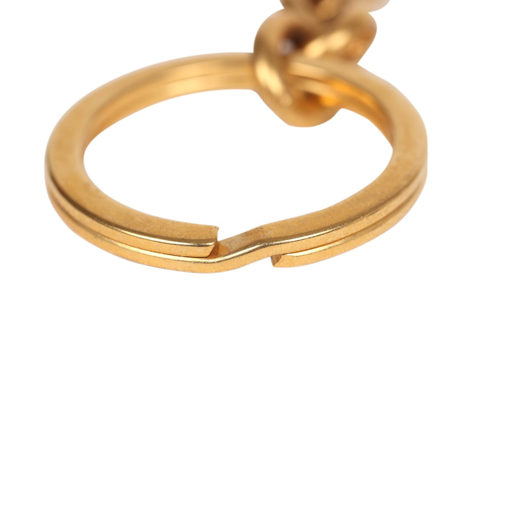 Chanel Vintage 24K Gold Plated Paris Circle Keychain