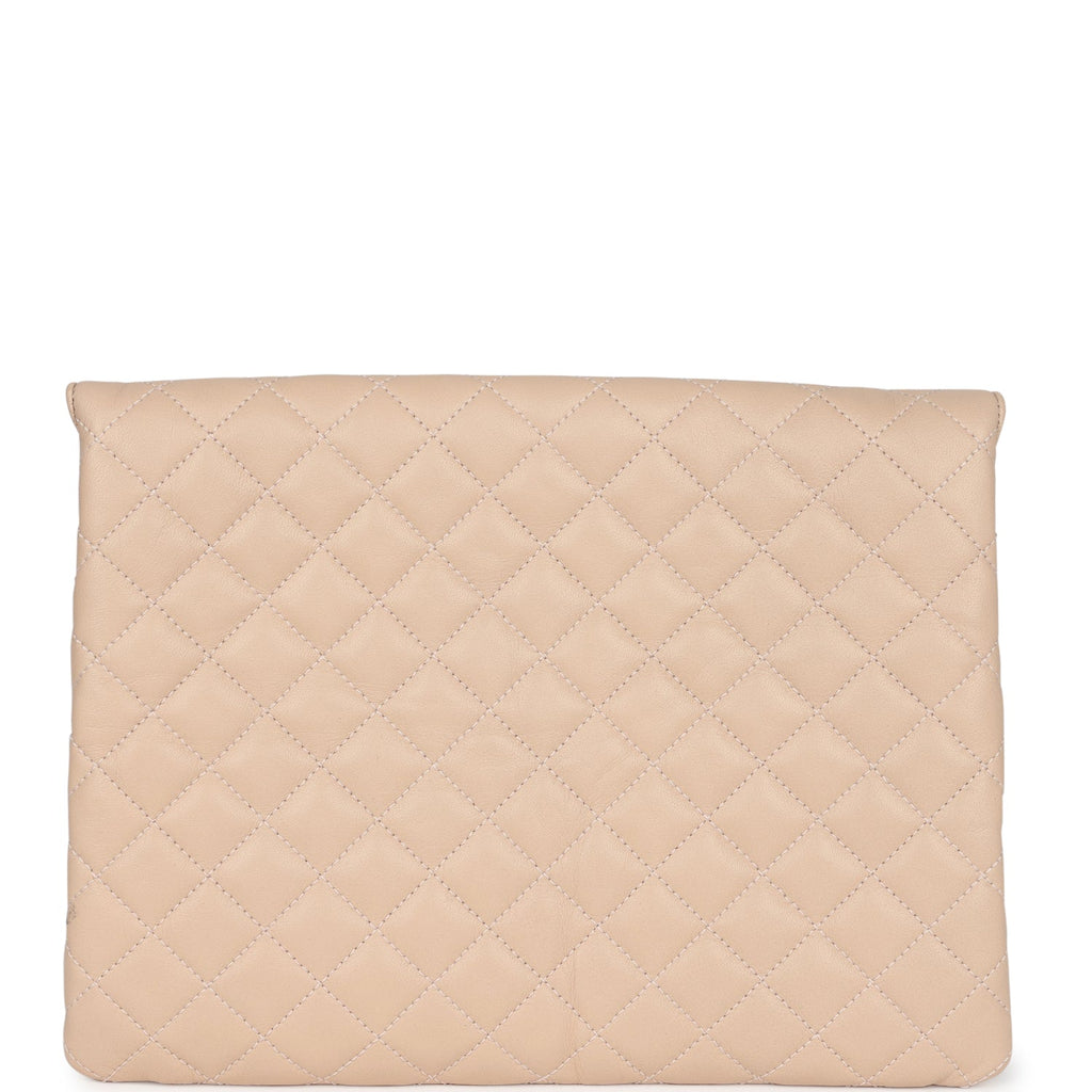 Chanel Beige and Black Flats with Clutch 37 EU