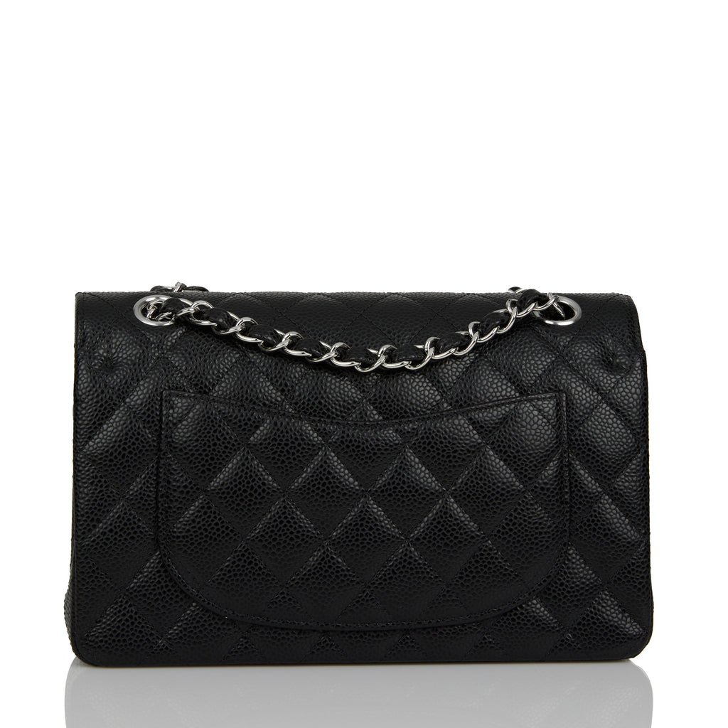 Chanel Small Classic Double Flap Black Caviar Silver Hardware