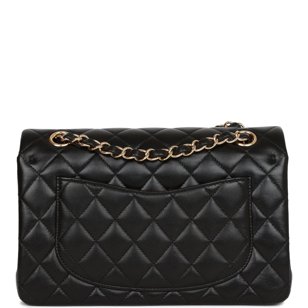Chanel Small Classic Double Flap Black Lambskin Light Gold Hardware
