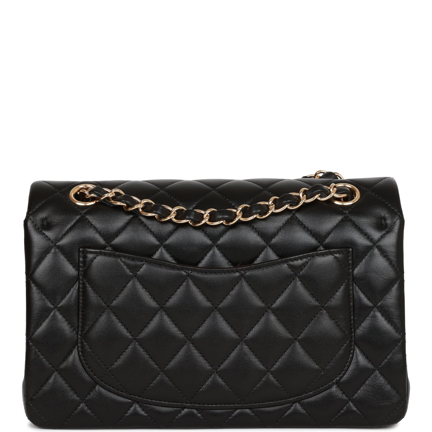 Chanel Small Classic Double Flap Black Lambskin Light Gold Hardware