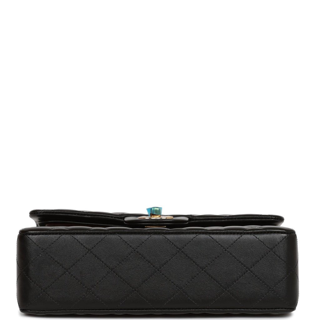 Chanel Small Classic Double Flap Black Lambskin Light Gold Hardware