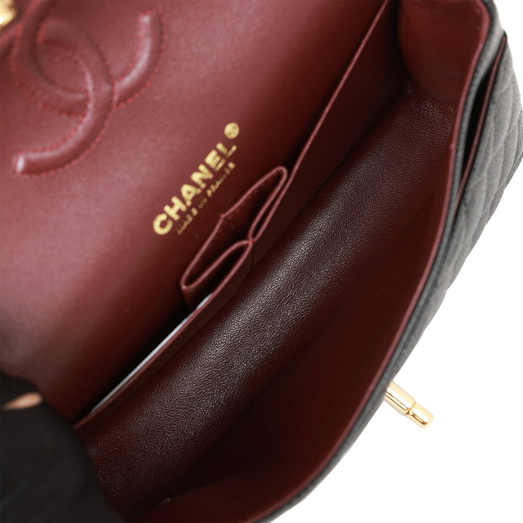 Chanel Small Classic Double Flap Bag Black Caviar Gold Hardware