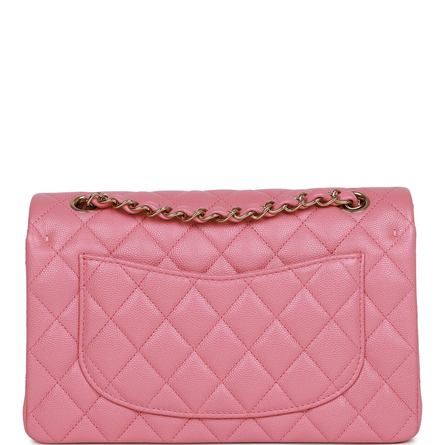Chanel Small Classic Double Flap Dark Pink Caviar Light Gold Hardware