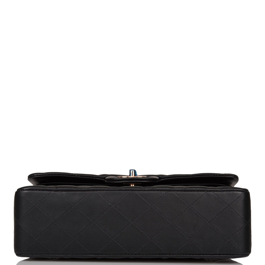 Chanel Small Classic Double Flap Bag Black Lambskin Rose Gold Hardware