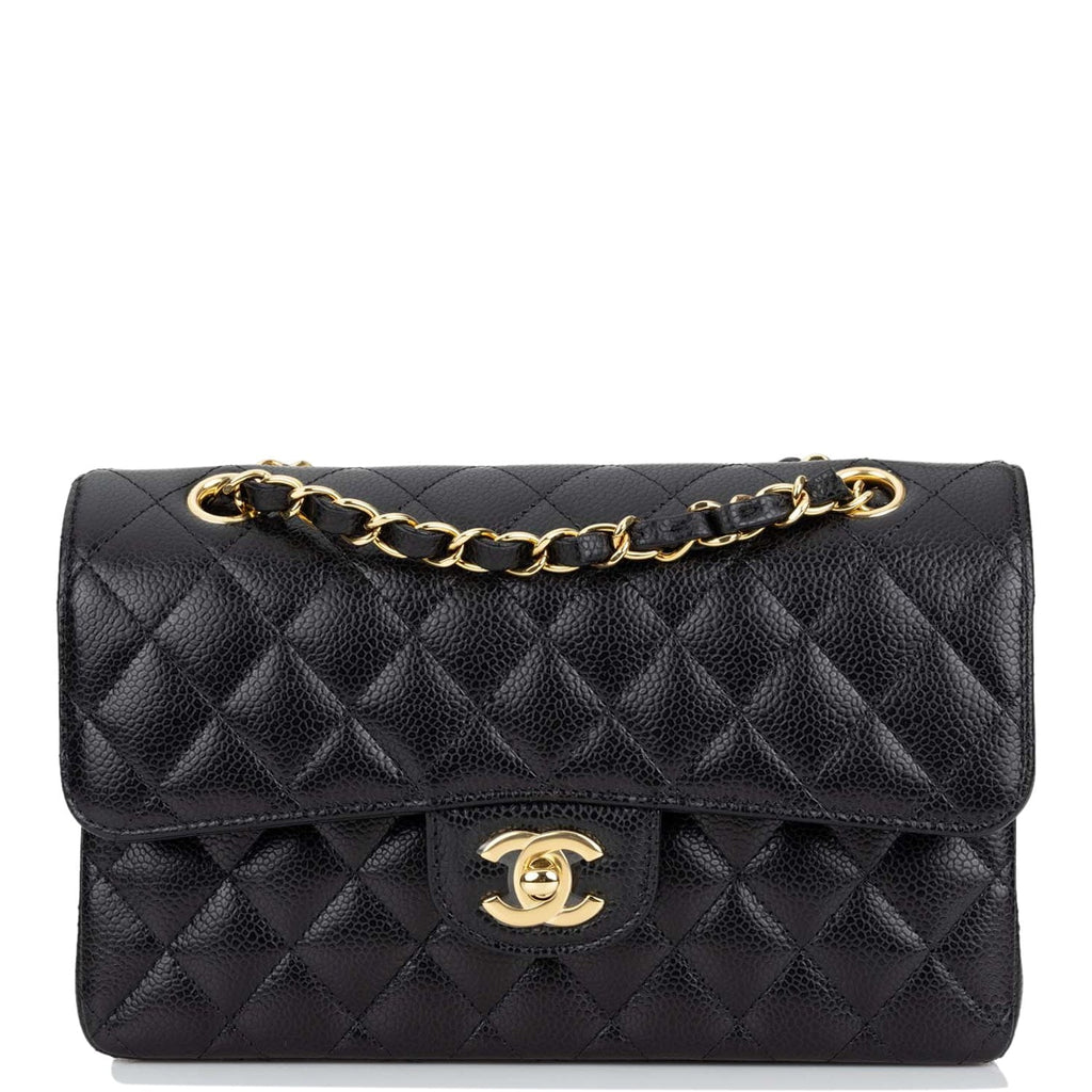 Chanel Small Classic Double Flap Black Caviar Gold Hardware
