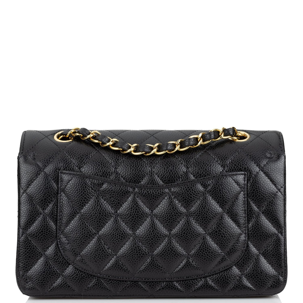 Chanel Small Classic Double Flap Black Caviar Gold Hardware
