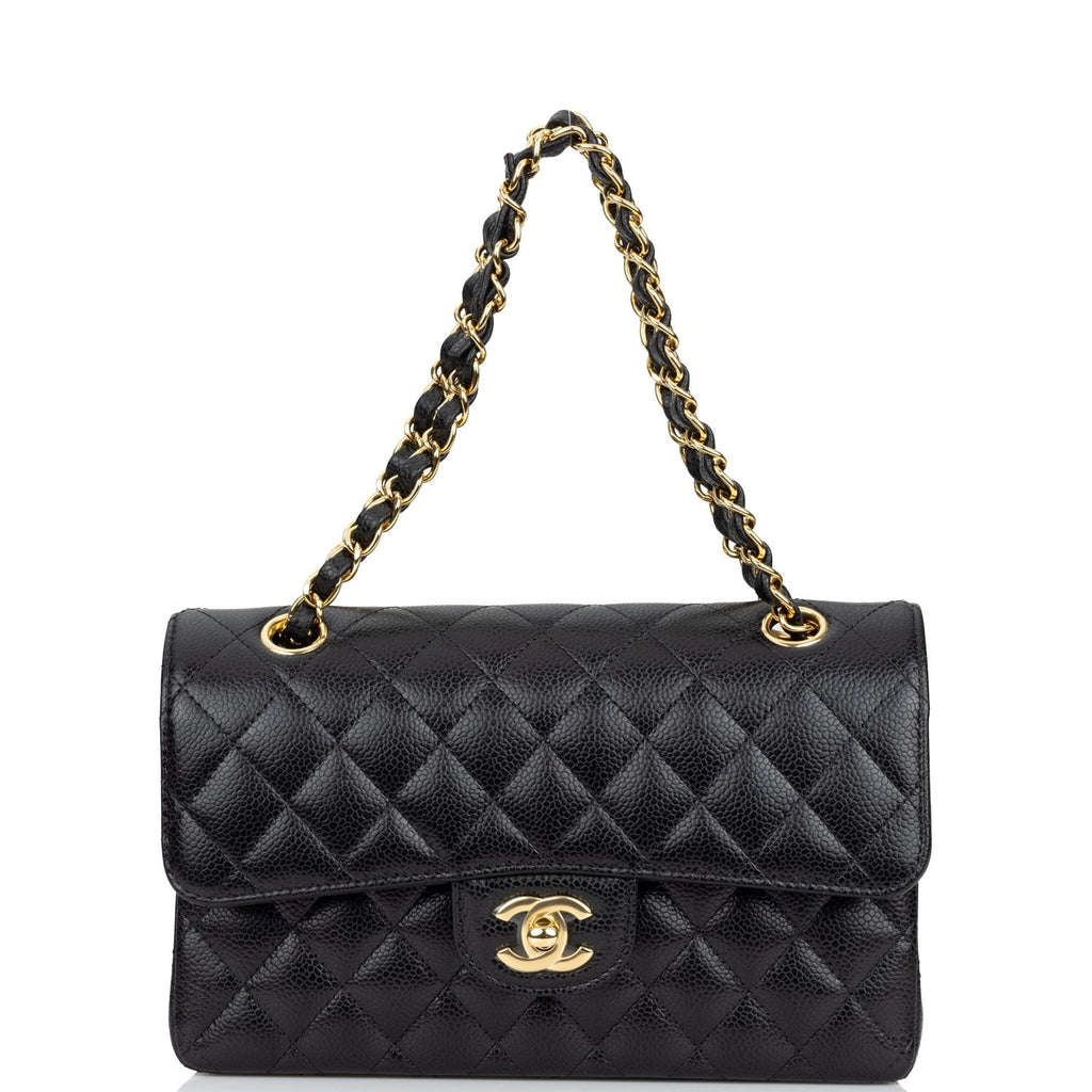 Chanel Small Classic Double Flap Black Caviar Gold Hardware