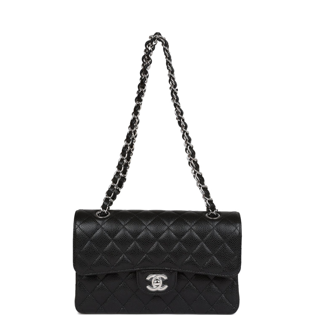 Chanel Small Classic Double Flap Black Caviar Silver Hardware