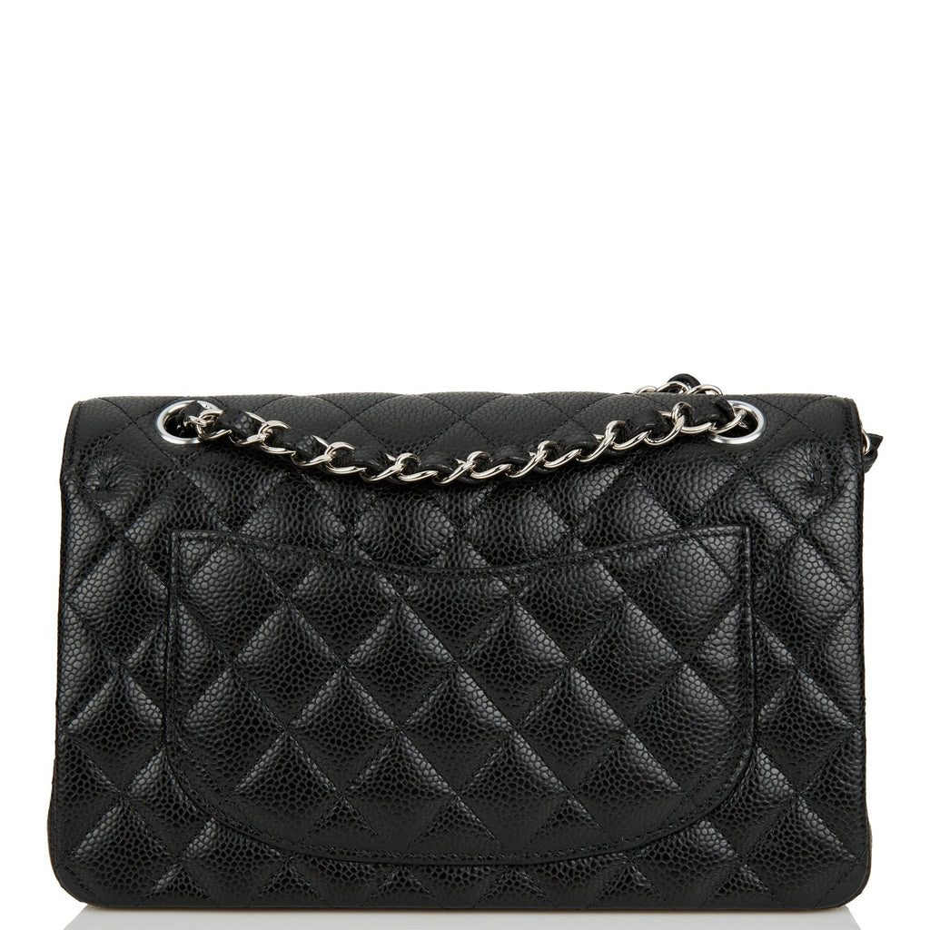 Chanel Small Classic Double Flap Black Caviar Silver Hardware