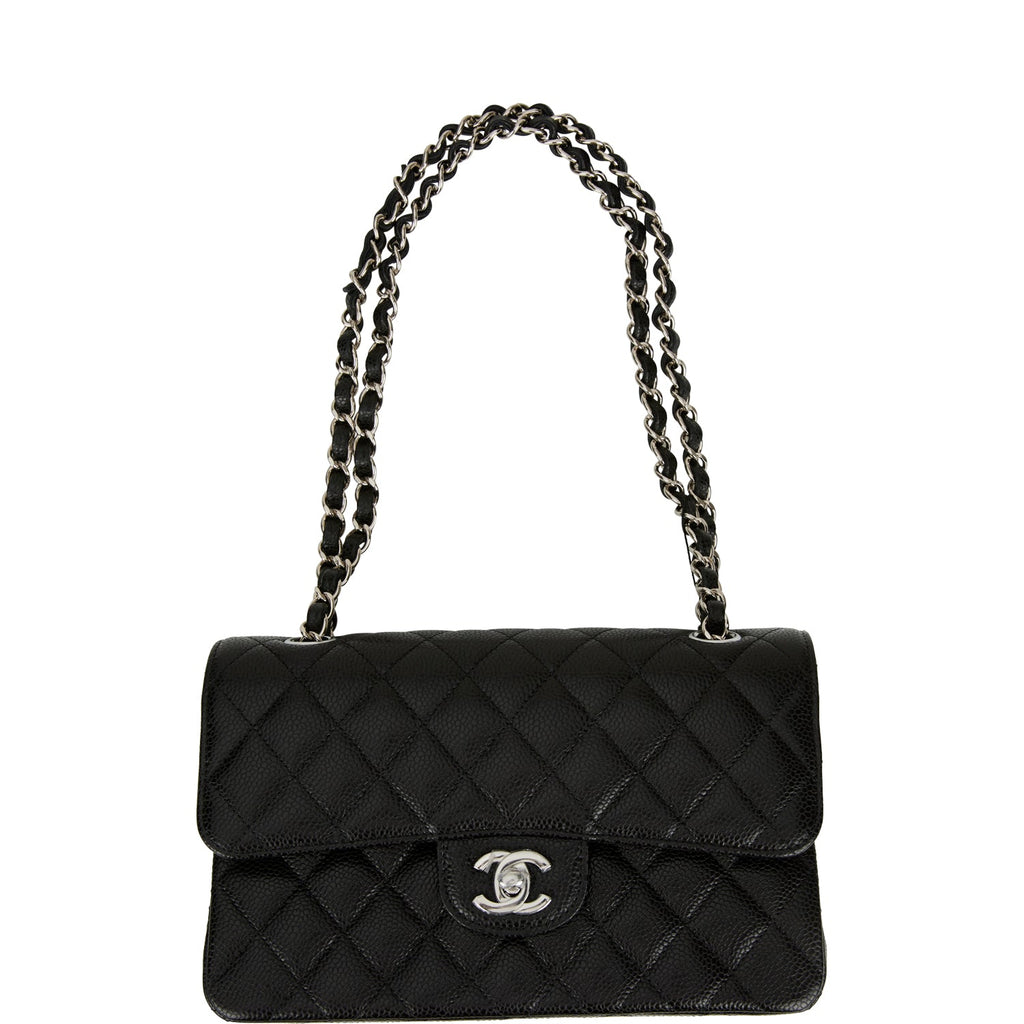 Chanel Small Classic Double Flap Black Caviar Silver Hardware