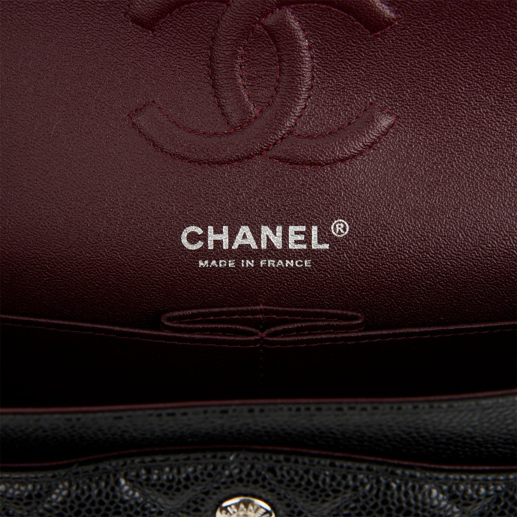 Chanel Small Classic Double Flap Black Caviar Silver Hardware