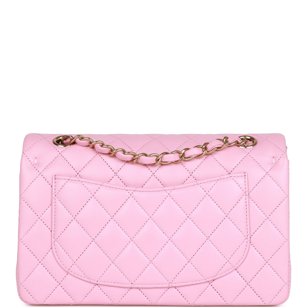Chanel Small Classic Double Flap Pink Lambskin Light Gold Hardware