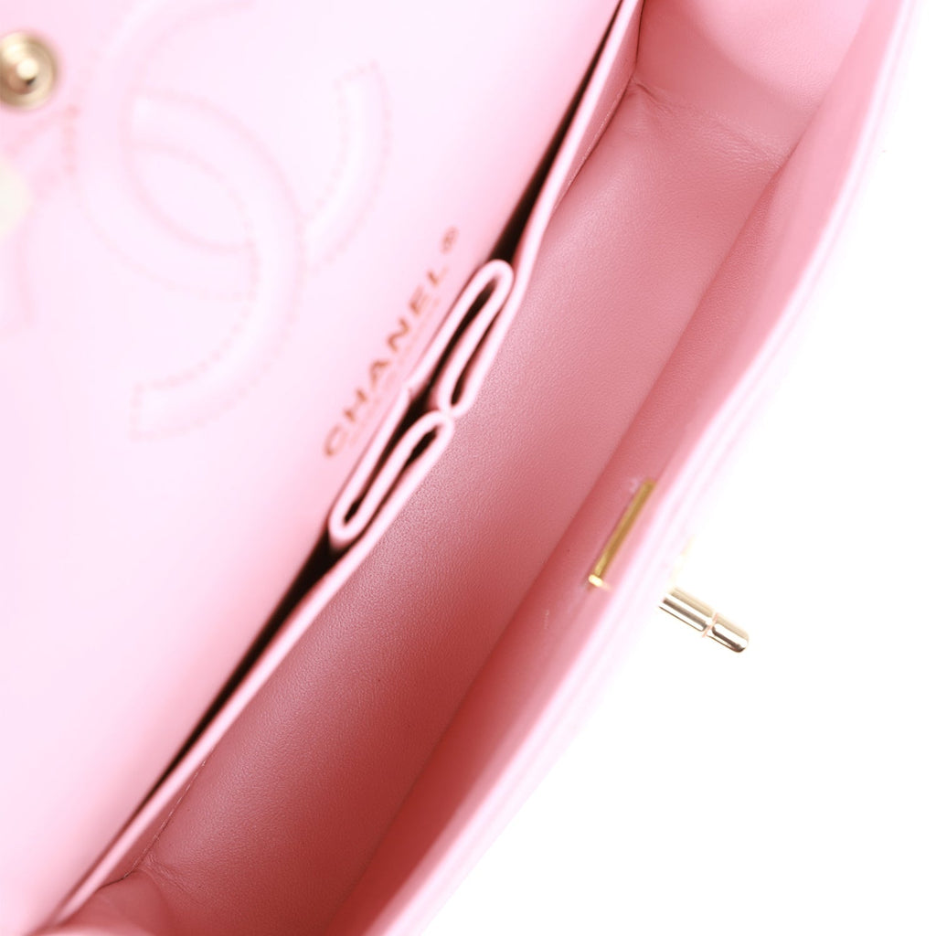 Chanel Small Classic Double Flap Bag Pink Caviar Light Gold Hardware