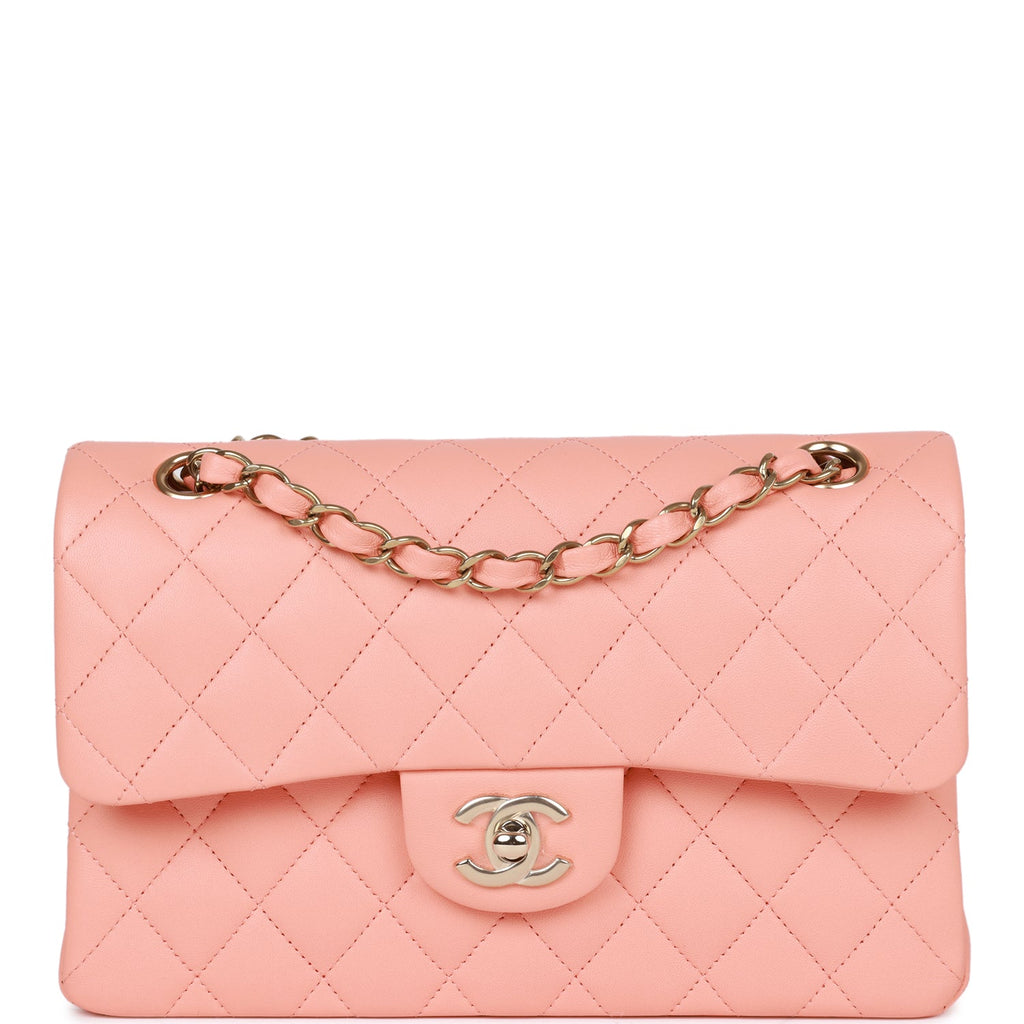 PAYMENT 1 OF 2 Chanel Small Classic Double Flap Pink Lambskin Light Gold Hardware