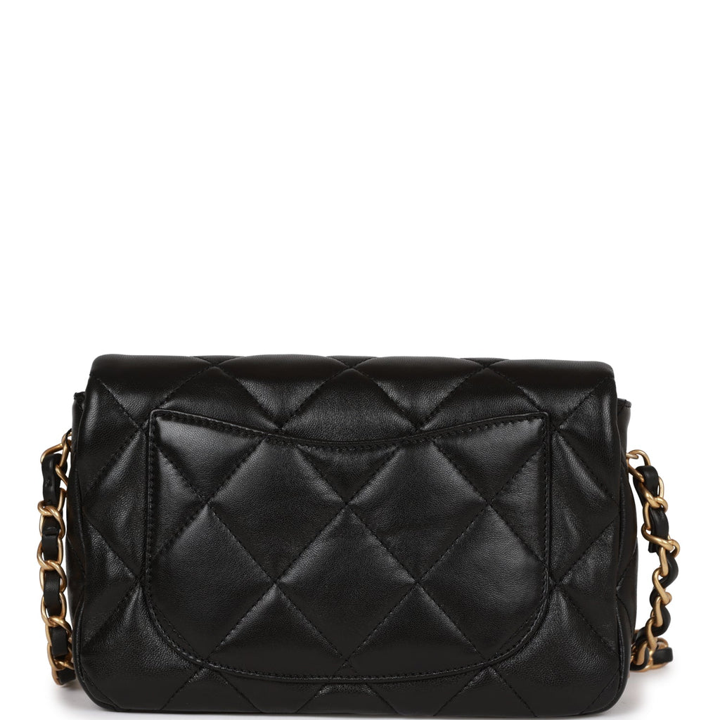 Chanel Heart Small Flap Bag Black Lambskin Antique Gold Hardware