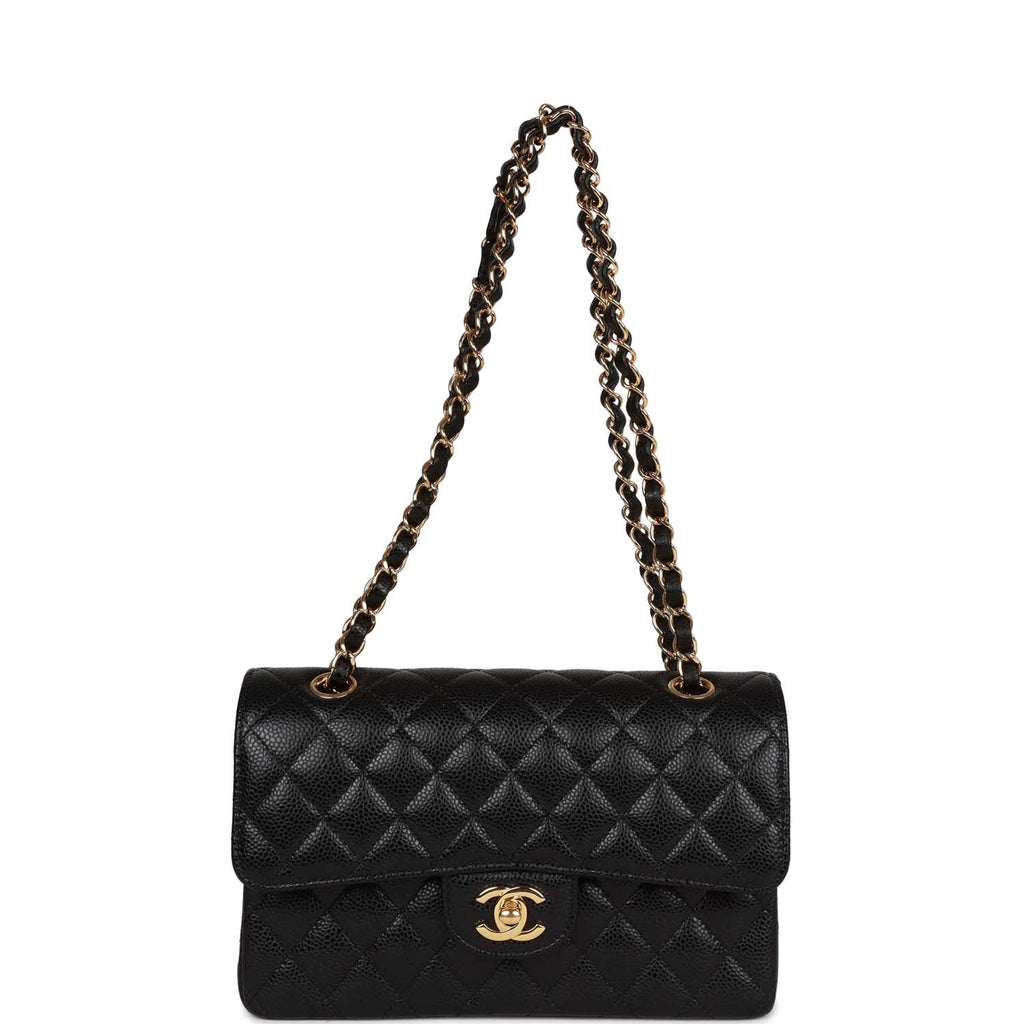 Chanel Small Classic Double Flap Black Caviar Gold Hardware