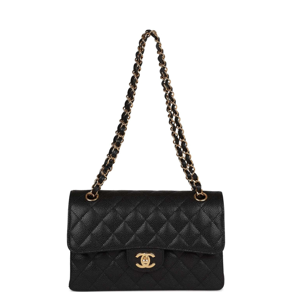 Chanel Small Classic Double Flap Black Caviar Gold Hardware