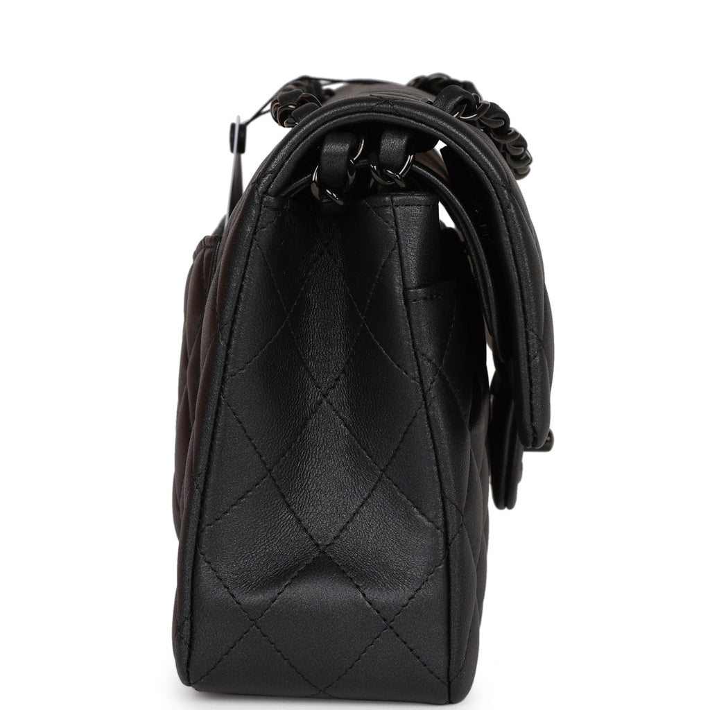 Chanel Small Classic Double Flap Bag SO Black Iridescent Lambskin Black Hardware