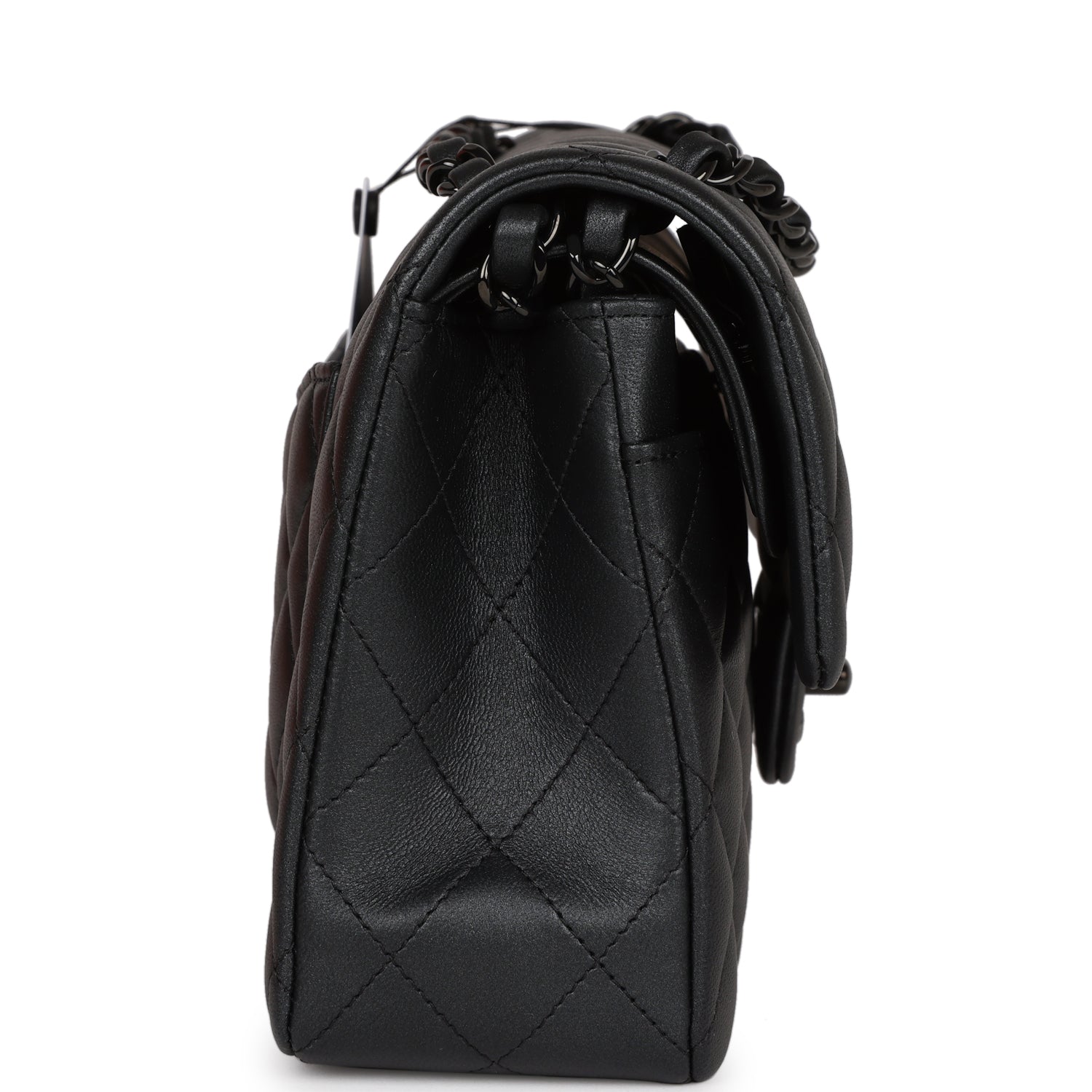Chanel Small Classic Double Flap Bag SO Black Iridescent Lambskin Black Hardware