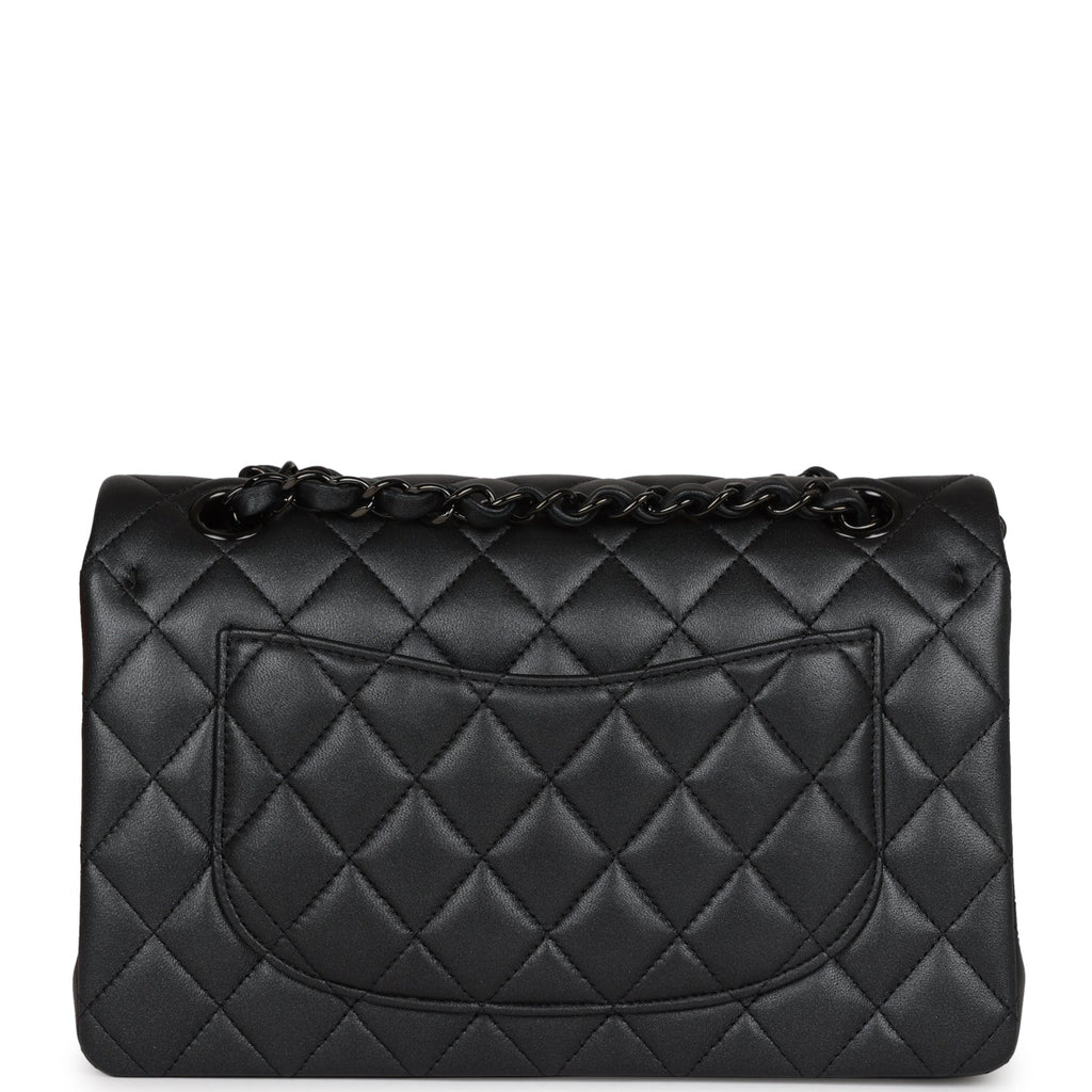Chanel Small Classic Double Flap Bag SO Black Iridescent Lambskin Black Hardware