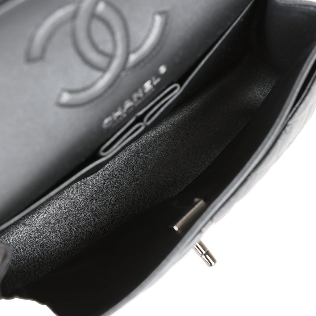 Chanel Small Classic Double Flap Bag SO Black Iridescent Lambskin Black Hardware