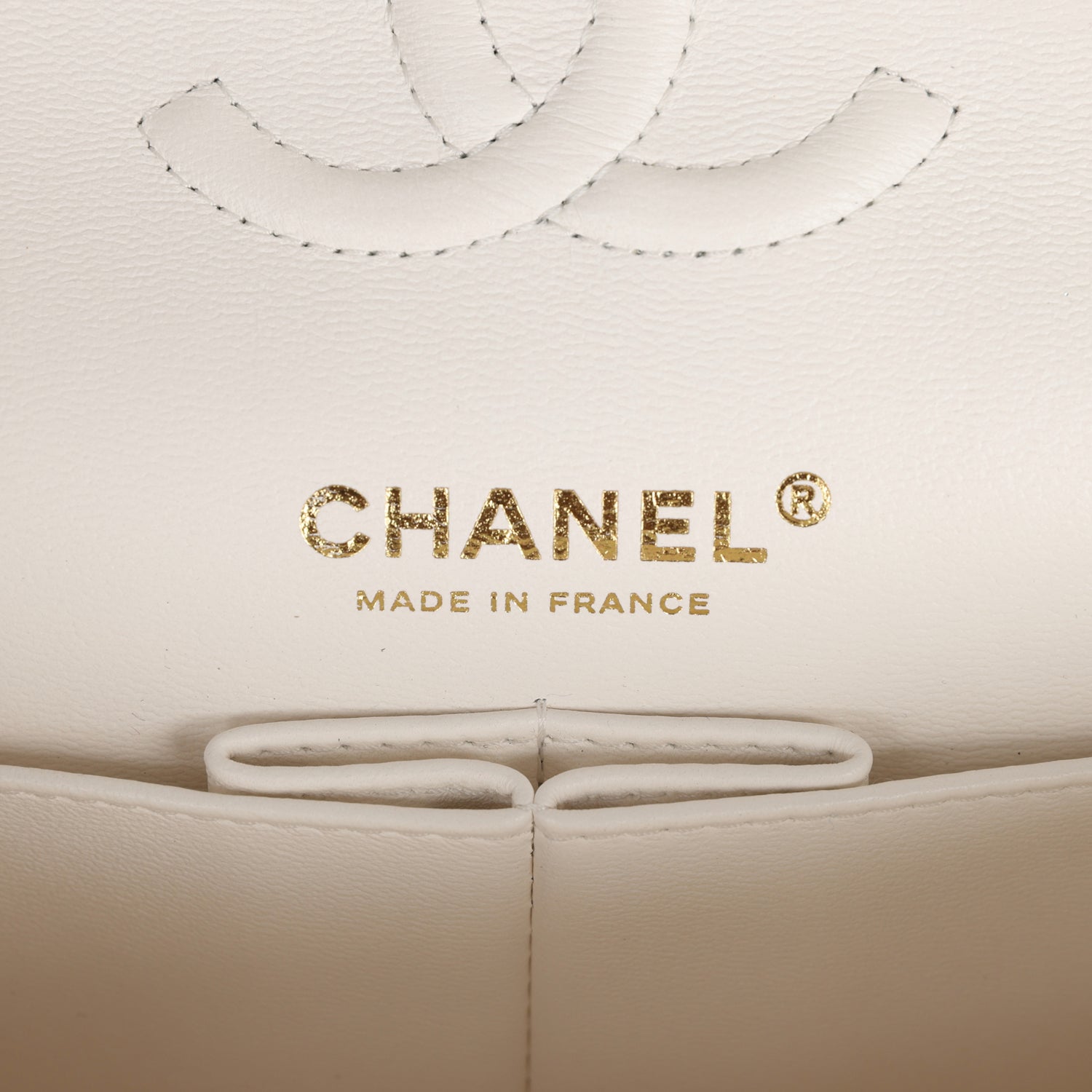 Chanel Small Classic Double Flap White Caviar Light Gold Hardware