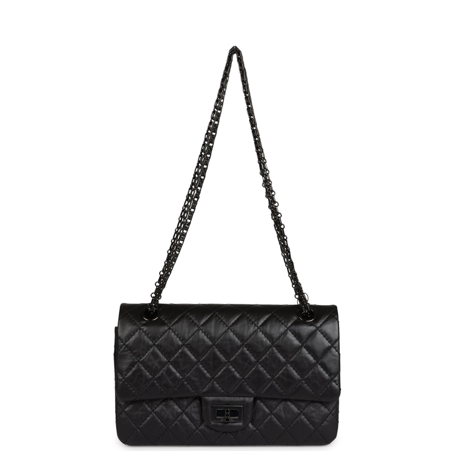 Chanel Small Reissue 226 2.55 SO Black Aged Calfskin Black Hardware