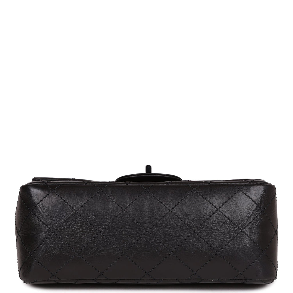 Chanel Mini Reissue 224 2.55 Flap So Black Aged Calfskin Black Hardware